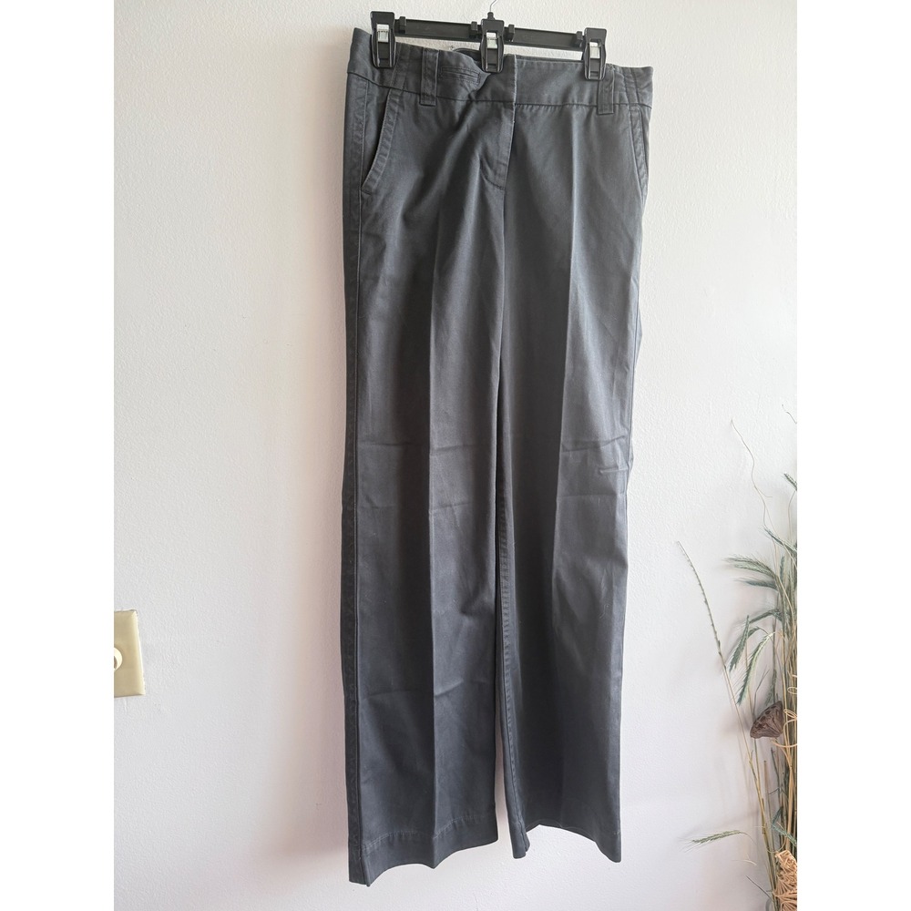 J.Crew Favorite Fit Broken-In Chino Pants Womens‎ 6T Black Wide Leg Cotton Twill